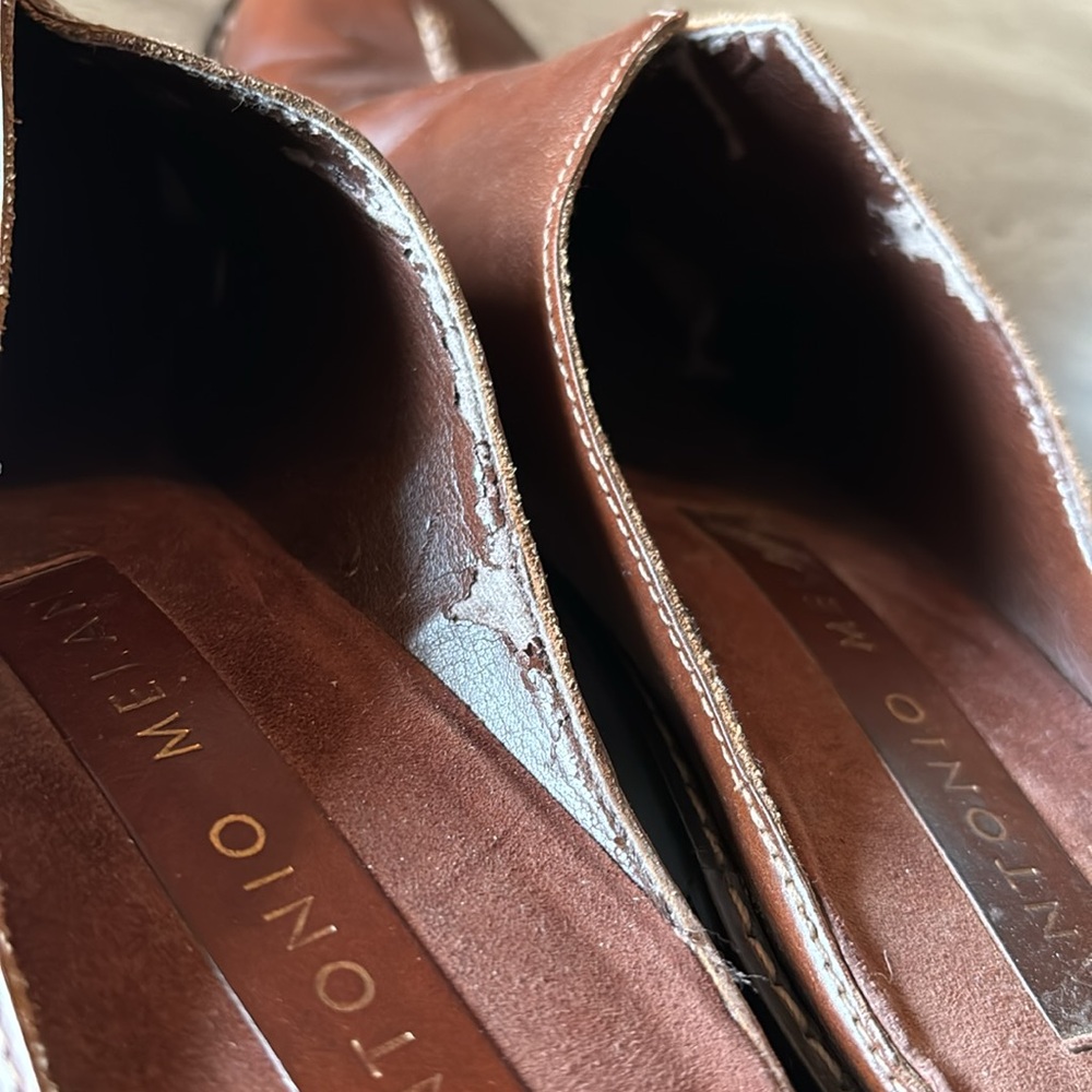 Antonio Melani leather heeled mules size 7 - Picture 4 of 7